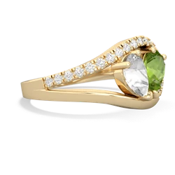 White Topaz Nestled Heart Keepsake 14K Yellow Gold ring R5650