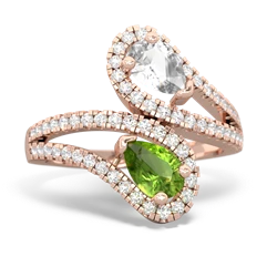 White Topaz Diamond Dazzler 14K Rose Gold ring R3000