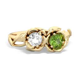 White Topaz Rose Garden 14K Yellow Gold ring R5510