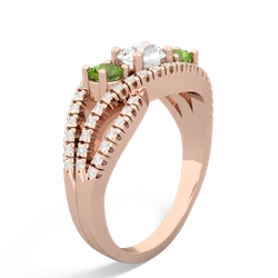 White Topaz Three Stone Aurora 14K Rose Gold ring R3080