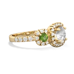 White Topaz Regal Halo 14K Yellow Gold ring R5350