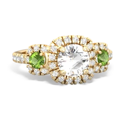 White Topaz Regal Halo 14K Yellow Gold ring R5350