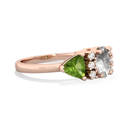 White Topaz Antique Style Three Stone 14K Rose Gold ring R2186