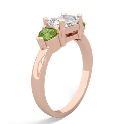 White Topaz Three Stone 14K Rose Gold ring R5235