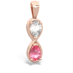 White Topaz Infinity 14K Rose Gold pendant P5050