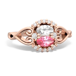 White Topaz Love Nest 14K Rose Gold ring R5860