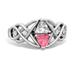 White Topaz Keepsake Celtic Knot 14K White Gold ring R5300