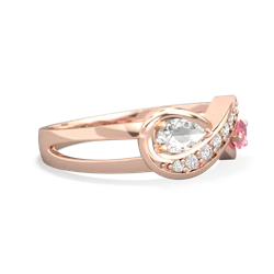 White Topaz Diamond Infinity 14K Rose Gold ring R5390