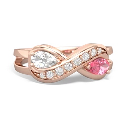 White Topaz Diamond Infinity 14K Rose Gold ring R5390