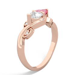 White Topaz Floral Elegance 14K Rose Gold ring R5790