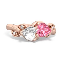 White Topaz Floral Elegance 14K Rose Gold ring R5790