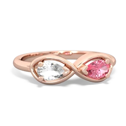 White Topaz Infinity 14K Rose Gold ring R5050