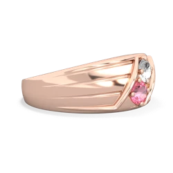 White Topaz Men's Streamline 14K Rose Gold ring R0460