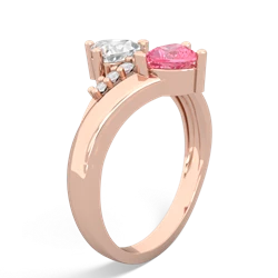 White Topaz Heart To Heart 14K Rose Gold ring R2064