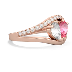 White Topaz Nestled Heart Keepsake 14K Rose Gold ring R5650