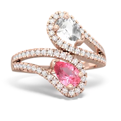 White Topaz Diamond Dazzler 14K Rose Gold ring R3000