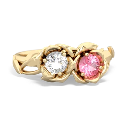 White Topaz Rose Garden 14K Yellow Gold ring R5510