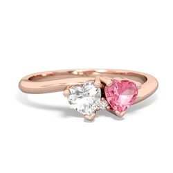 White Topaz Sweethearts 14K Rose Gold ring R5260