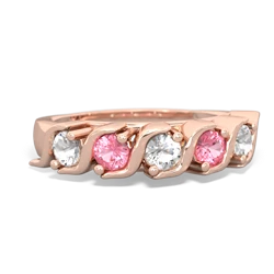 White Topaz Anniversary Band 14K Rose Gold ring R2089