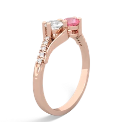 White Topaz Infinity Pave Two Stone 14K Rose Gold ring R5285