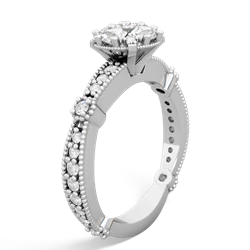 White Topaz Sparkling Tiara Cluster 14K White Gold ring R26293RD
