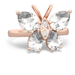 White Topaz Butterfly 14K Rose Gold ring R2215