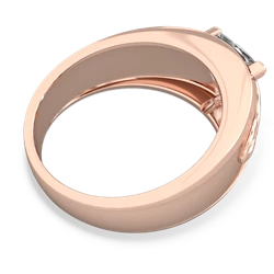 White Topaz Celtic Trinity Knot Men's 14K Rose Gold ring R0440