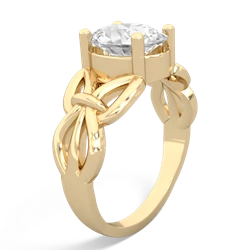 White Topaz Celtic Knot Cocktail 14K Yellow Gold ring R2377