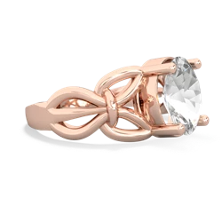 White Topaz Celtic Knot Cocktail 14K Rose Gold ring R2377