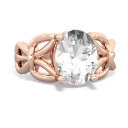 White Topaz Celtic Knot Cocktail 14K Rose Gold ring R2377