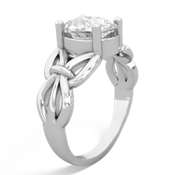 White Topaz Celtic Knot Cocktail 14K White Gold ring R2377