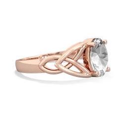 White Topaz Celtic Trinity Knot 14K Rose Gold ring R2389