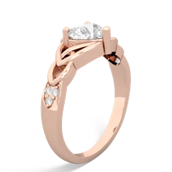 White Topaz Claddagh Celtic Knot Diamond 14K Rose Gold ring R5001