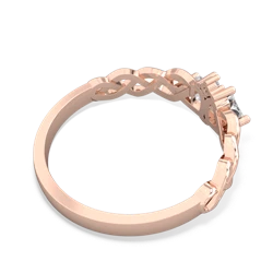 White Topaz Heart To Heart Braid 14K Rose Gold ring R5870