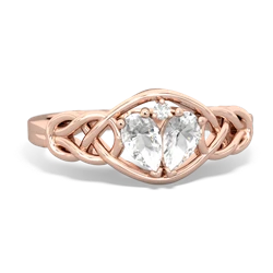 White Topaz Celtic Love Knot 14K Rose Gold ring R5420