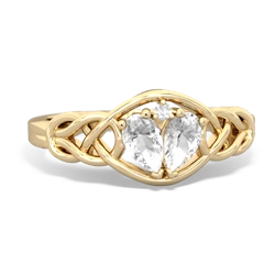 White Topaz Celtic Love Knot 14K Yellow Gold ring R5420