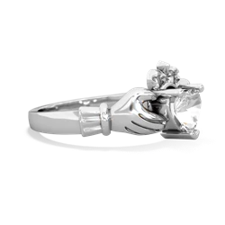 White Topaz Claddagh 14K White Gold ring R2370