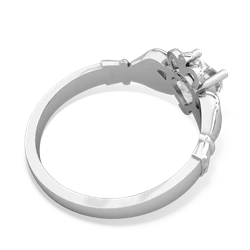 White Topaz Claddagh 14K White Gold ring R2370