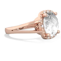 White Topaz Art Deco Cocktail 14K Rose Gold ring R2498