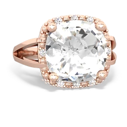 White Topaz Art Deco Cocktail 14K Rose Gold ring R2498