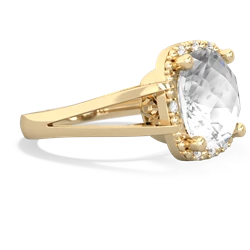 White Topaz Art Deco Cocktail 14K Yellow Gold ring R2498