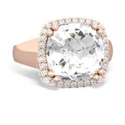 White Topaz Halo Cocktail 14K Rose Gold ring R2544