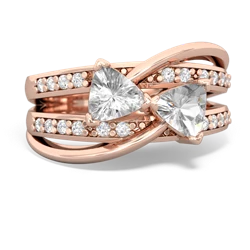 White Topaz Bowtie 14K Rose Gold ring R2360