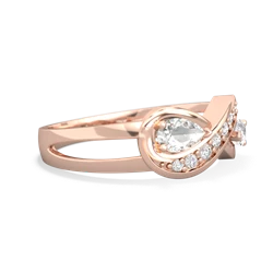 White Topaz Diamond Infinity 14K Rose Gold ring R5390