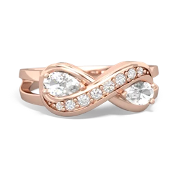 White Topaz Diamond Infinity 14K Rose Gold ring R5390