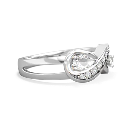 White Topaz Diamond Infinity 14K White Gold ring R5390