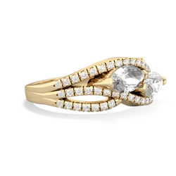 White Topaz Diamond Rivers 14K Yellow Gold ring R3070