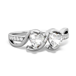 White Topaz Side By Side 14K White Gold ring R3090