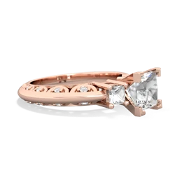 White Topaz Eternal Embrace Engagement 14K Rose Gold ring C2001