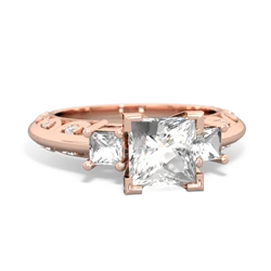 White Topaz Eternal Embrace Engagement 14K Rose Gold ring C2001